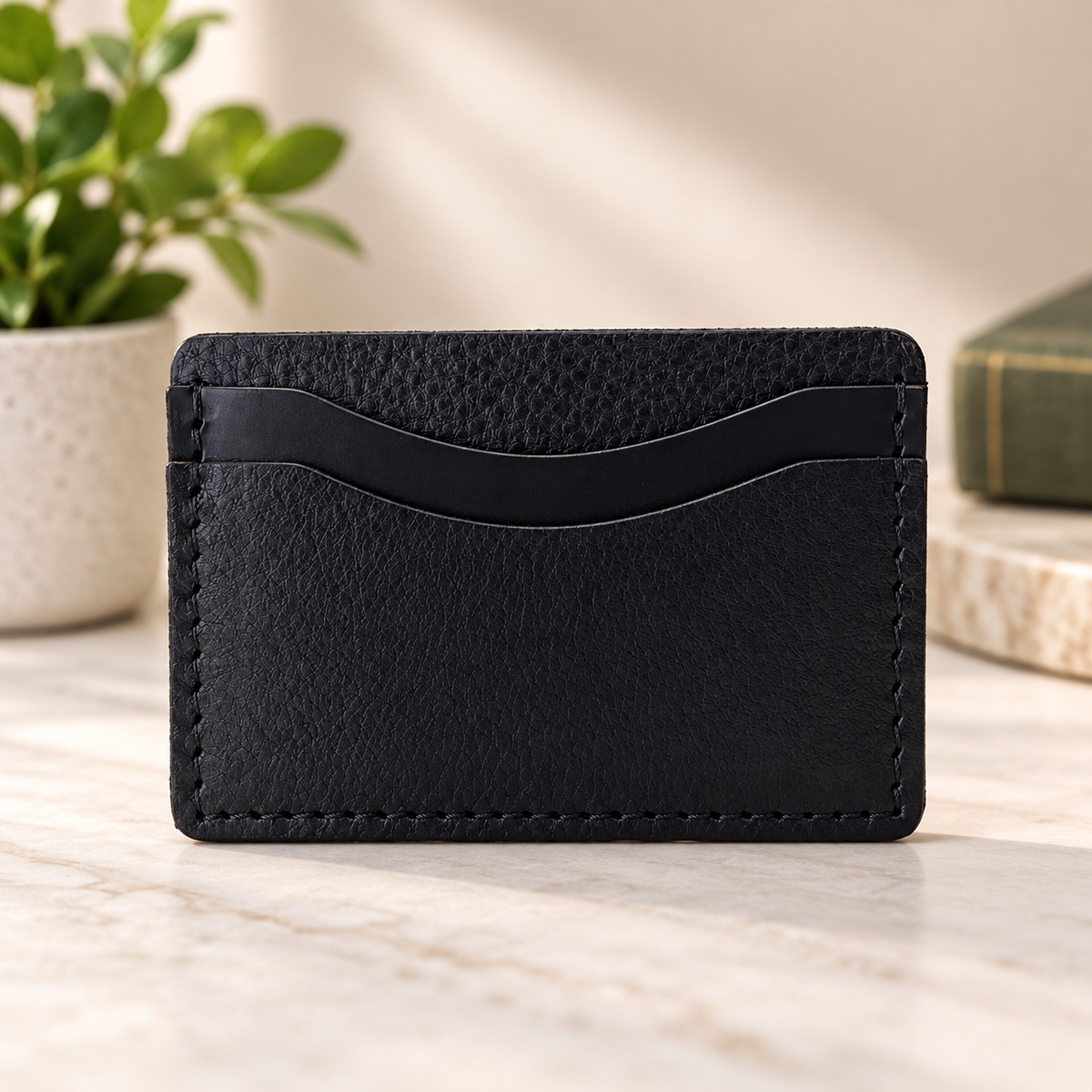 Handmade Leather Card Holder – Unique Mixed Colours | Slim Card Wallet