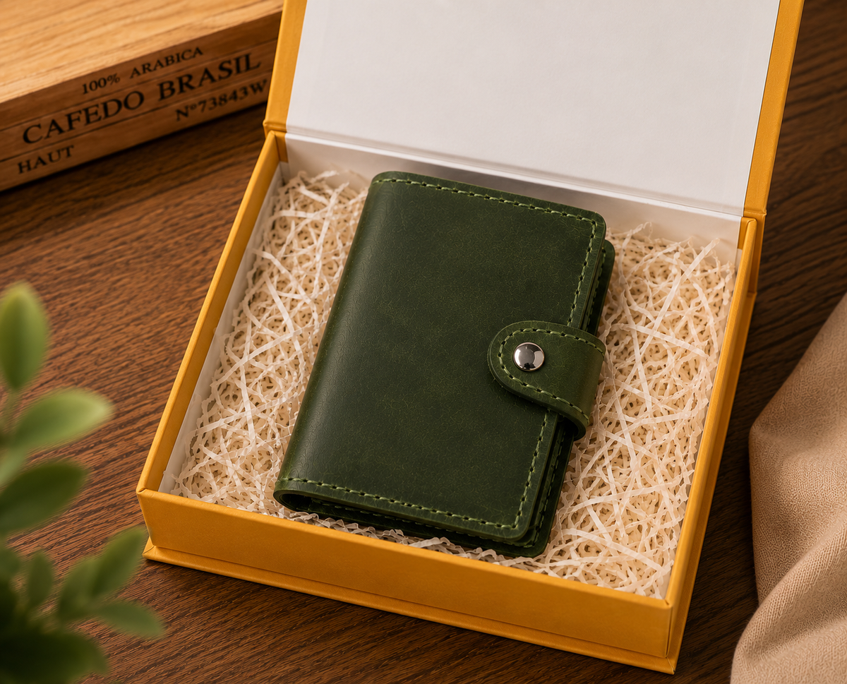 Personalised Leather Pop-Up Card Holder – RFID Blocking | 11 Card Slots & Initials Engraving
