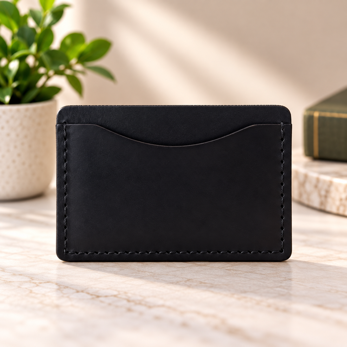 Handmade Leather Card Holder – Unique Mixed Colours | Slim Card Wallet