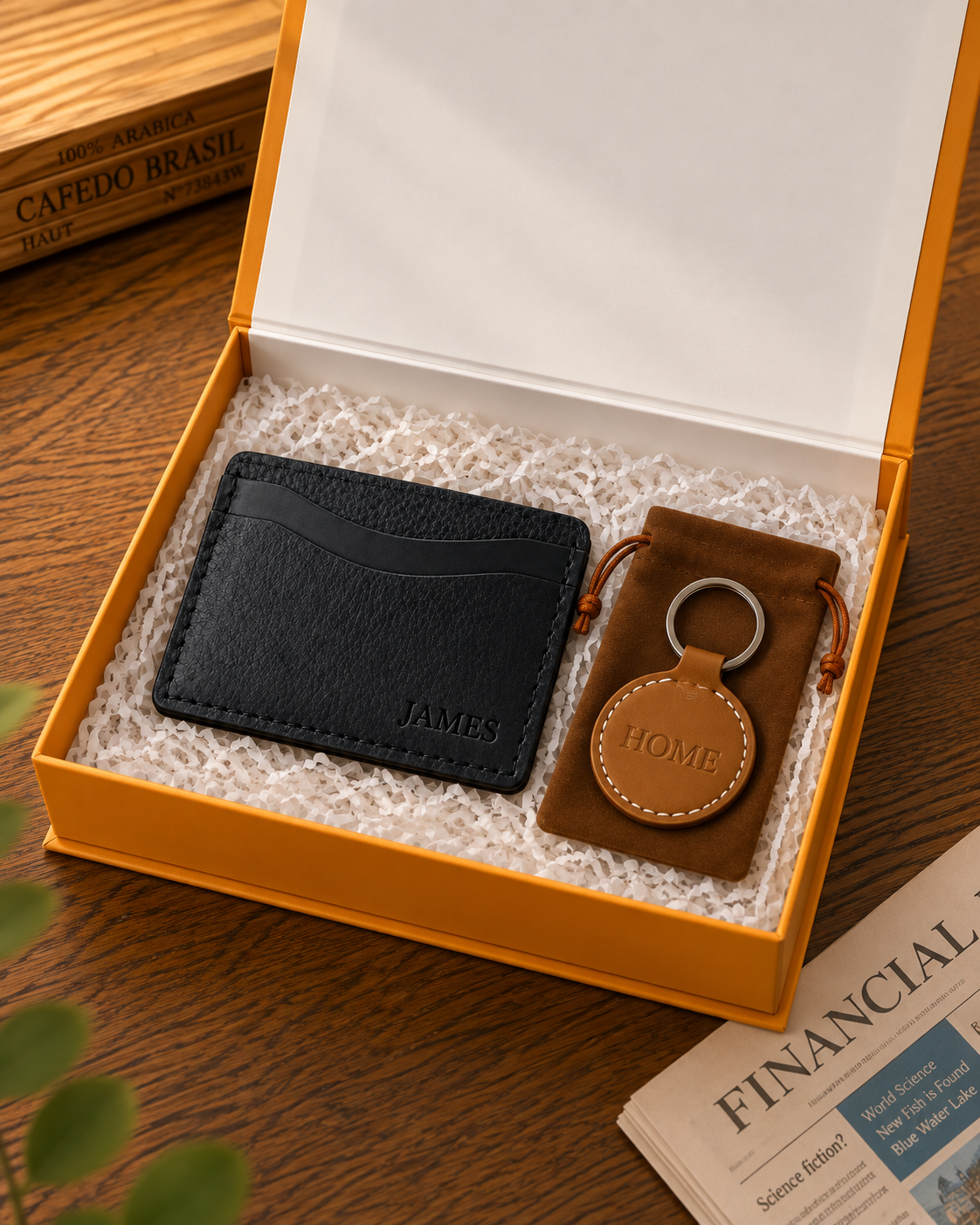 Handmade Leather Card Holder – Unique Mixed Colours | Slim Card Wallet