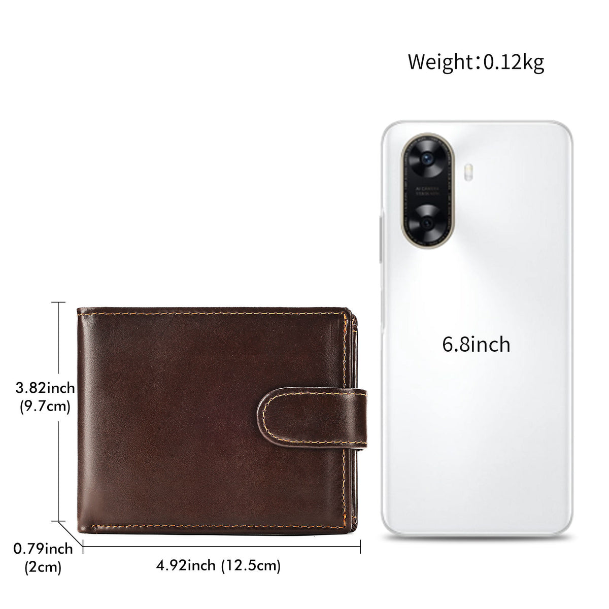 Men's Dark Brown Leather Wallet – RFID Blocking | Coin & Photo Holder