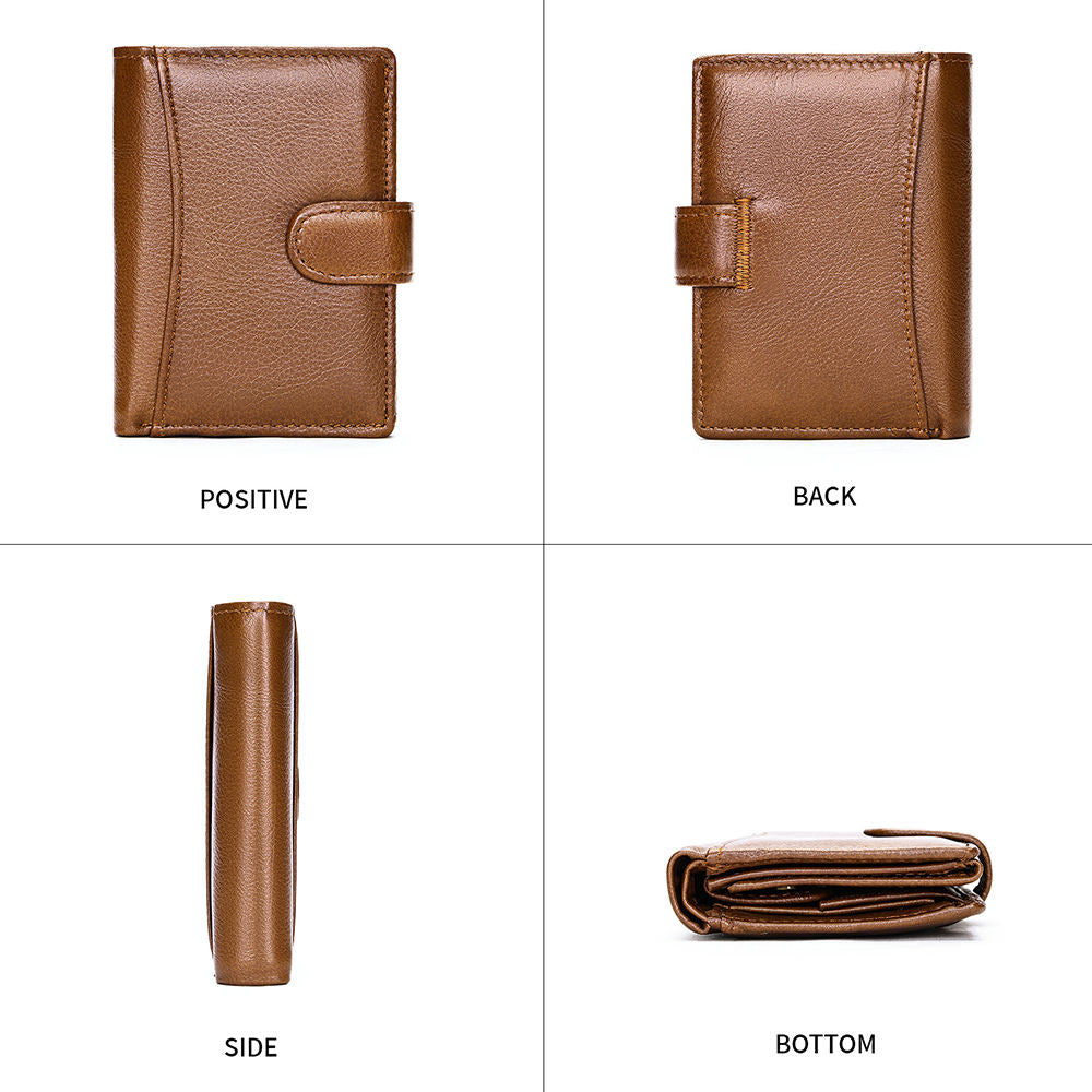 Classic Brown Leather Wallet – Men's Bifold Wallet with Coin Pocket